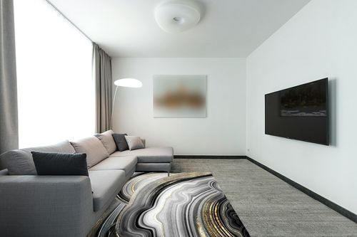 Black Grey Gold Marble Swirl Modern Abstract Area Rug for Living Room Bedroom Diningroom Washable Soft Art Decor Indoor Outdoor Home Office Carpet Floor Rug 5x7 in Modern Living Room with Grey Couch