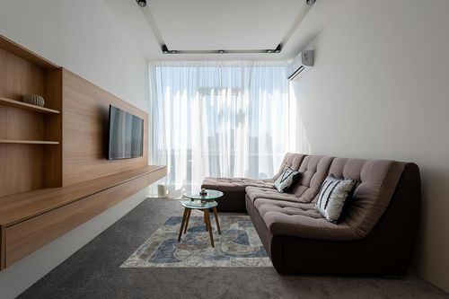 Washable Rug 5x7 Area Rugs for Bedroom, Soft Low Pile Living Room Rugs with Non-Slip Backing, Vintage Patchwork Indoor Floor Carpet for Dining Room Nursery Home Office-Blue/Grey in Grey Living Room with Brown Couch