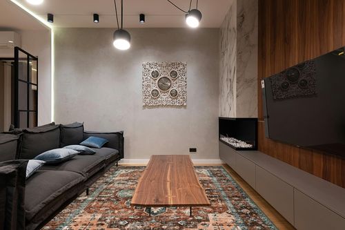 Moynesa Ultra-Thin Vintage Area Rug - 9x12 Large Living Room Rugs for Bedroom Aesthetic, Rugs for Under Dining Room Table, Oriental Medallion Printed Low Pile Carpet for Office Playroom Entryway Dorm in Dark Wood Living Room with Black Couch