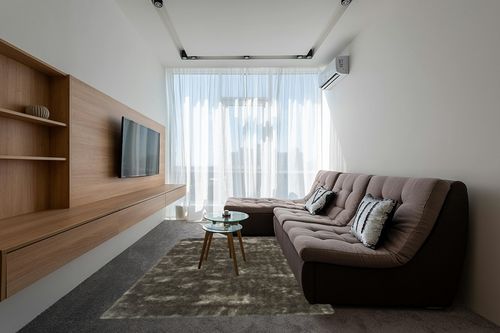 Paris Shag Collection 6' x 9' Silver in Grey Living Room with Brown Couch