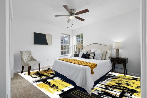 Soft Faux Wool Black White Gold Area Rug for Living Room Bedroom Dining Room Home Office Playroom Modern Contemporary Carpets 10x14 Washable Indoor Rug Runner in White and Yellow Modern Bedroom