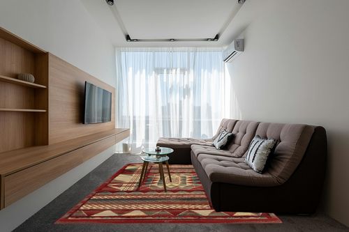 GlowSol Area Rug 8x10 Bohemian Area Rug for Living Room Bedroom Thick Durable Stain-Resistant Rug Low Pile Dining Office Mat Non-Shedding Carpet for Bedroom Nursery Basement Decor in Grey Living Room with Brown Couch