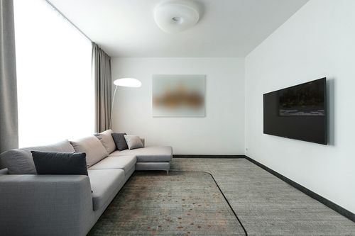 OKCELL 5 x 7 Brown White Small White Dots Area Rug Soft Rugs Carpet, Tie-Dyed Soft Fluffy Rugs for Bedroom, Non-Slip Non-Shedding Print Floor Carpet in Modern Living Room with Grey Couch