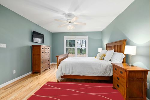 Deconovo Christmas Wave Printed Thermal Insulated Blackout Curtains, Room Darkening Energy Efficient Panel, Grommet Drapes for Bedroom (52W x 96L Inch, 2 Panels, Red) in Teal and Orange Wood Bedroom