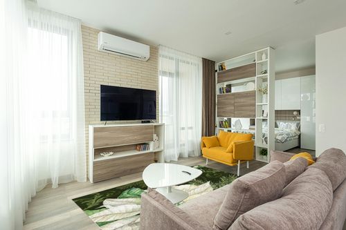 OComster Merry Christmas Rectangle Shape Large Area Rugs - 5 x 8 Feet White Xmas Poinsettia Pine Needle Green Retro - (Non-Woven + Rubber) Low File Floor Mat in Light Modern Living Room with TV