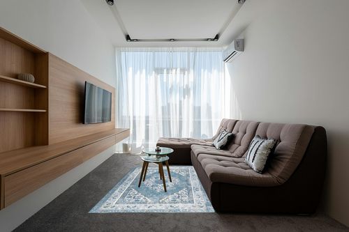 Living Room Rug 5x8 Area Rug for Bedroom Boho Rug Blue Persian Rug Soft Memory Foam Bedroom Rug Oriental Flower Rug Distressed Bohemian Carpets Floral Medallion Rugs in Grey Living Room with Brown Couch