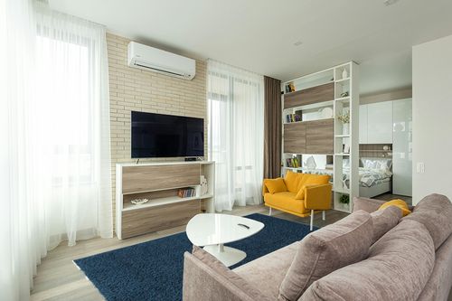 Everyday Shag Rug 6'x9' in Light Modern Living Room with TV
