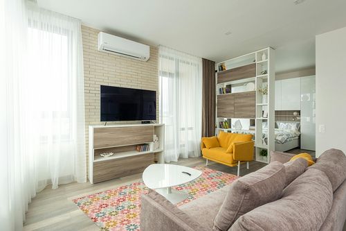 Mohawk Home Girls Playroom Kids Area , Enchanted Floral Pink (5' x 8') in Light Modern Living Room with TV