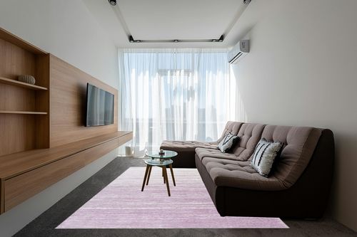 SAFAVIEH Adirondack Collection Area Rug - 8' x 10', Cream & Purple, Modern Ombre Design, Non-Shedding & Easy Care, Ideal for High Traffic Areas in Living Room, Bedroom (ADR113L) in Grey Living Room with Brown Couch