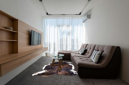 rodeo Genuine Cowhide Rug: Hand-Picked & Authentic Real Cowhide Rug for western Home Decor - Cow Hide Rug Large Sized at 6x7ft - Rustic rug, Unique, Durable, Leather Cow Carpet Rugs - Brindle cowhide rug in Grey Living Room with Brown Couch