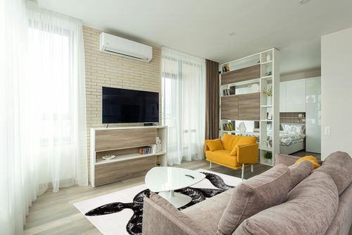 nuLOOM Thomas Paul Serpent Area Rug, 5x8, Black and White in Light Modern Living Room with TV