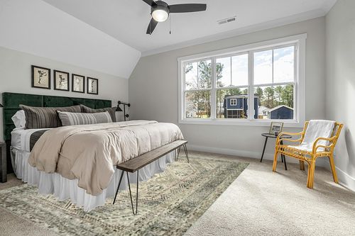 Loloi Magnolia Home by Joanna Gaines x Sinclair Natural/Sage 8'-6" x 11'-6" Area Rug in Grey Traditional Bedroom with King Bed