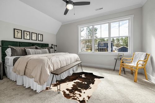 Loloi II Grand Canyon Collection GC-05 Beige/Brown, Transitional 6'-2" x 8' Area Rug in Grey Traditional Bedroom with King Bed