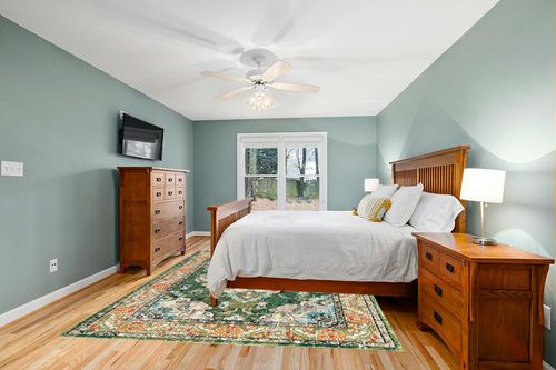 Forest Green/Light Blue Rug Non shedding, Stain Resistant, Pet friendly in Teal and Orange Wood Bedroom