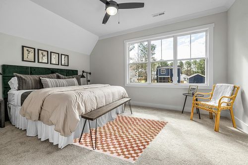 Hauteloom Pertek Checkered Tile Living Room Bedroom Dining Room Area Rug - Bohemian Boho Carpet - Square Tile Farmhouse - Faded Distressed - Cream, Beige, Light Red, Somon - 5'3" x 7' in Grey Traditional Bedroom with King Bed