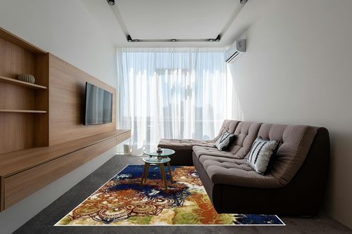 LUXE WEAVERS Modern Multicolor 1636 Mandala 8x10 Area Rug, Contemporary Bohemian Bedroom Carpet in Grey Living Room with Brown Couch