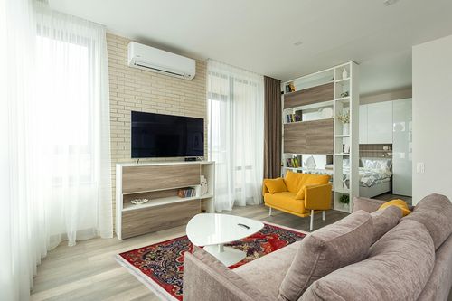 Area Rug,Machine Washable Vintage Rug,Perfect Non-Slip Floor Carpet for Home Decor,Floor Decoration,5'x7'Rug in Light Modern Living Room with TV