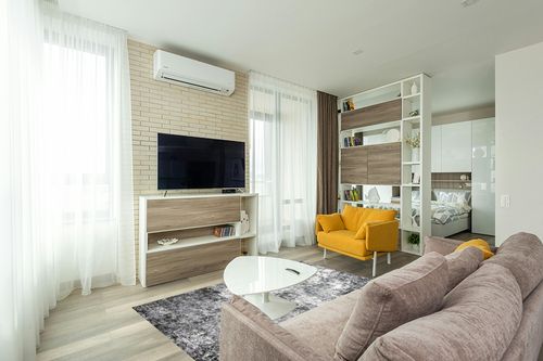 Area Rug Living Room Rugs - 5x7 Large Soft Indoor Neutral Modern Abstract Low Pile Washable Rug Carpet for Bedroom Dining Room Farmhouse Home Office - Grey in Light Modern Living Room with TV