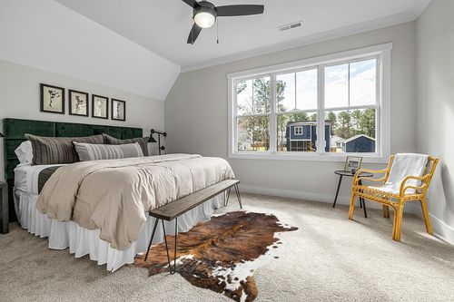 HIDES BAZAAR Brown Brindle Cowhide Rug, Premium Quality Genuine Leather Cow Hide, Brown, Black and White Area Rug (6x8 ft) in Grey Traditional Bedroom with King Bed