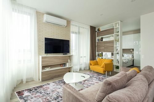 Miukiki 8x10 Area Rugs, Modern Abstract Washable Rug for Living Room, Stain Resistant Non-Shedding Distressed Area Rug with Non Slip Backing for Bedroom (Red/Grey, 8'x10') in Light Modern Living Room with TV