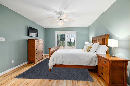 Super Soft Plush Large Rug in Teal and Orange Wood Bedroom