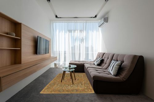 SAFAVIEH Heritage Collection Area Rug - 5' x 8', Light Brown & Grey, Handmade Traditional Oriental Wool, Ideal for High Traffic Areas in Living Room, Bedroom (HG914A) in Grey Living Room with Brown Couch