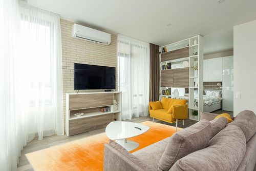 8x10 Area Rugs, Orange Rugs for Living Room Bedroom Girls, Contemporary Ombre Carpet Large Washable Rug Non-Slip Soft Nursery Rug for Playroom, Kid Room, Dining Room in Light Modern Living Room with TV