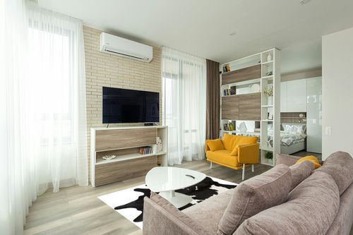 Black and White Cowhide Rug | Natural Cow Skin Cow Hide Leather Area Rug Hair On, 5 ft X 6 ft Premium Black White Shed Free Natural Hide in Light Modern Living Room with TV