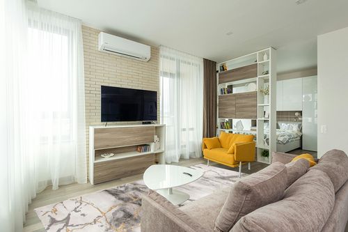 ‎Grey/Gold ‎Contemporary ‎Non Slip Area Rug in Light Modern Living Room with TV