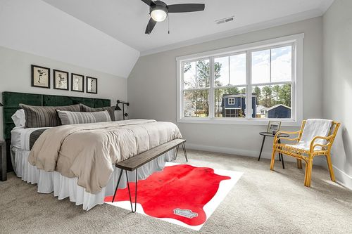 Appaloosa Cowhides Color Dyed Collection (Rusty Red) in Grey Traditional Bedroom with King Bed