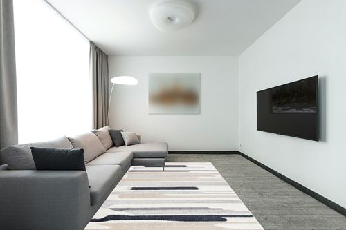 Abani Rugs Cream and Gray 6 ft. x 9 ft. Contemporary Neutral Paint line Area Rug. Superior Turkish Stain Resistant Area Rug in Modern Living Room with Grey Couch