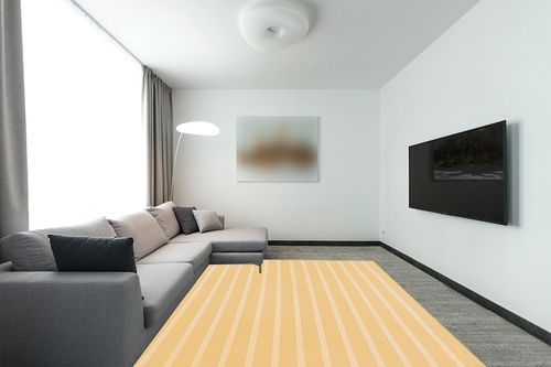 Nourison Positano Indoor/Outdoor Yellow Ivory 8' x 10' Area Rug, Easy Cleaning, Non Shedding, Bed Room, Living Room, Dining Room, Backyard, Deck, Patio (8x10) in Modern Living Room with Grey Couch