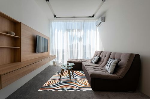 Abani Colorful Contemporary Zebra Print Area Rug Rugs - Multicolor Non-Shed 5'3" x 7'6" (5x8) Animal Pattern Blue & Brown Indoor/Outdoor Rug in Grey Living Room with Brown Couch