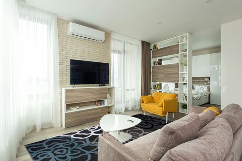 Rugshop Contemporary Modern Floral Abstract Flowers Easy Maintenance for Home Office, Living Room, Bedroom, Kitchen Soft Area Rug 5' 3" X 7' 3" Gray in Light Modern Living Room with TV