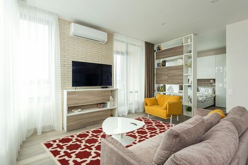 SAFAVIEH Cambridge Collection 6' x 9' Rust / Ivory CAM125L Handmade Moroccan Premium Wool Area Rug in Light Modern Living Room with TV