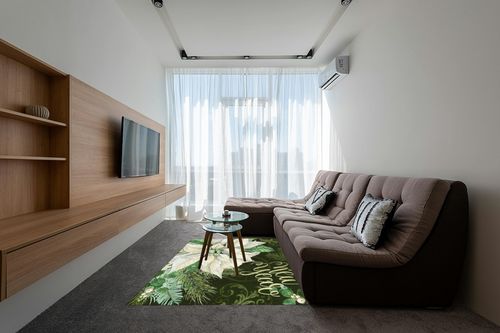 OComster Merry Christmas Rectangle Shape Large Area Rugs - 5 x 8 Feet White Xmas Poinsettia Pine Needle Green Retro - (Non-Woven + Rubber) Low File Floor Mat in Grey Living Room with Brown Couch