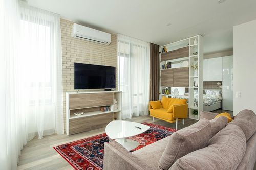 ULTSOFE Area Rugs for Living Room, 5x8 Bedroom Rug, Soft Large Rug Vintage Rug Floor Print Red Accent Rug for Kitchen Dining Room Nursery Home Office, Throw Rug Non-Shedding Washable Rug in Light Modern Living Room with TV