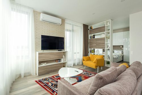 Well Woven Tulsa Lea Crimson Traditional Southwestern Tribal 5'3" x 7'3" Area Rug in Light Modern Living Room with TV