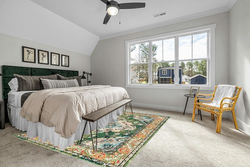 Forest Green/Light Blue Rug Non shedding, Stain Resistant, Pet friendly in Grey Traditional Bedroom with King Bed