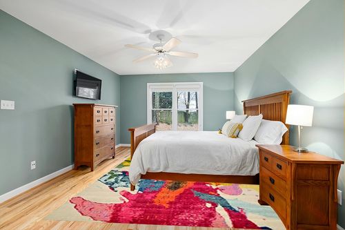 Unique Loom Estrella Collection, Abstract, Bright Colors, Modern Area Rug, Rectangular 9' 0" x 12' 0", Beige/Yellow in Teal and Orange Wood Bedroom