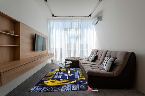 Wet Grass Rug, Keep Off White Rug, Virgil Abloh Rugs, Bed Rug, Carpet for Living Room, Area Rug, Rugs for Bedroom, Home Decor, GZM1211.7 (71”x110”)=180x280cm in Grey Living Room with Brown Couch