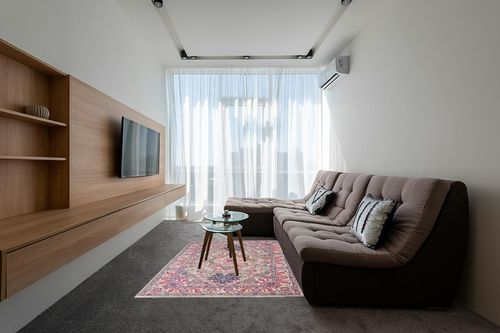 Nourison Passion Bohemian Light Grey/Pink 5'3" x 7'3" Area -Rug, Easy -Cleaning, Non Shedding, Bed Room, Living / Dining Room, Kitchen (5x7) in Grey Living Room with Brown Couch