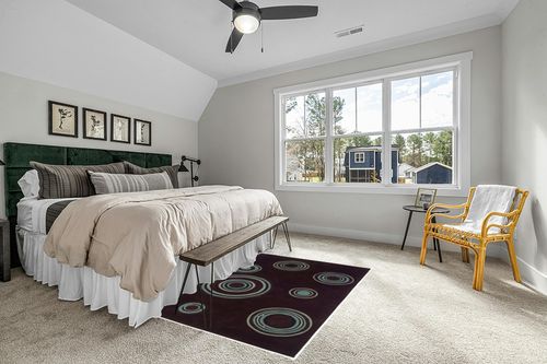 Linon RUG-TARD1057 Trio Collection & Spa Blue Chocolate, 5 x 7 in Grey Traditional Bedroom with King Bed