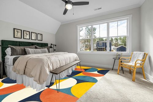 Blue Yellow Orange Washable Soft Wool Minimalist Modern Area Rug 10x14 Mid Century Rug for Livingroom Bedroom Diningroom Vibrant Arti Home Office Floor Carpet in Grey Traditional Bedroom with King Bed