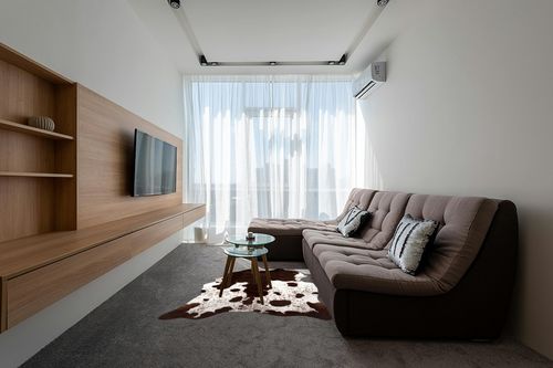 Quenlife Cowhide Rug for Living Room, Soft Cow Print Rug Cute Cow Rug for Bedroom, Cow Hide Rug Faux Animal Rug for Western Home Theme Room Decor, White and Browm, 5.2 x 6.2 ft in Grey Living Room with Brown Couch