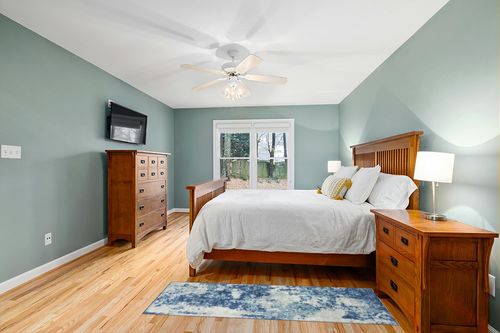 Maples Rugs Southwestern Stone Distressed Abstract Non Slip Runner Rug for Hallway Entry Way Floor Carpet [Made in USA], 2 x 6, Blue in Teal and Orange Wood Bedroom