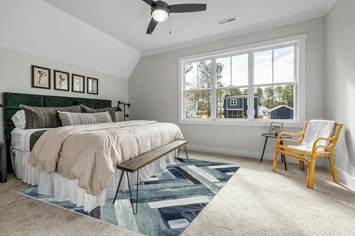 LUXE WEAVERS Modern Abstract Wood Carpet Geometric Blue 8x10 Area Rug in Grey Traditional Bedroom with King Bed