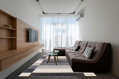 Pasargad Home Gramercy Collection Hand-Loomed Silk & Wool Ivory/Grey Area Rug- 7' 9" X 9' 9" in Grey Living Room with Brown Couch