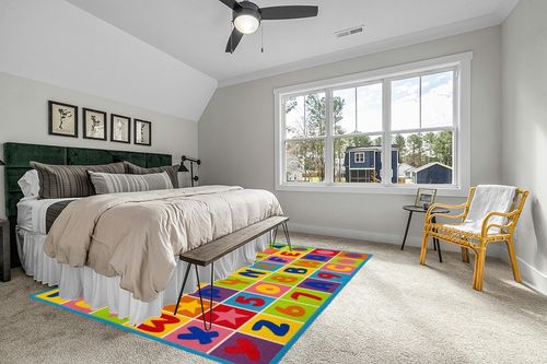 Champion Rugs Kids Area Rug ALPHABET Learning/ Playtime Carpet (8 Feet X 10 Feet) in Grey Traditional Bedroom with King Bed