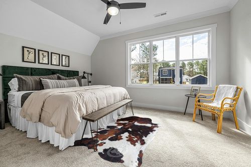 Genuine Tricolor Cowhide Rug XL 6 x 7-8 ft. - 180 x 240cm in Grey Traditional Bedroom with King Bed